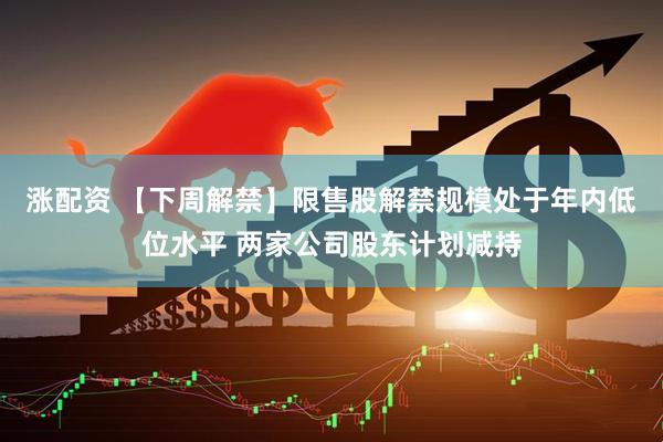 涨配资 【下周解禁】限售股解禁规模处于年内低位水平 两家公司股东计划减持