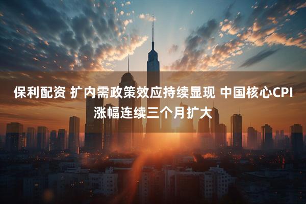 保利配资 扩内需政策效应持续显现 中国核心CPI涨幅连续三个月扩大